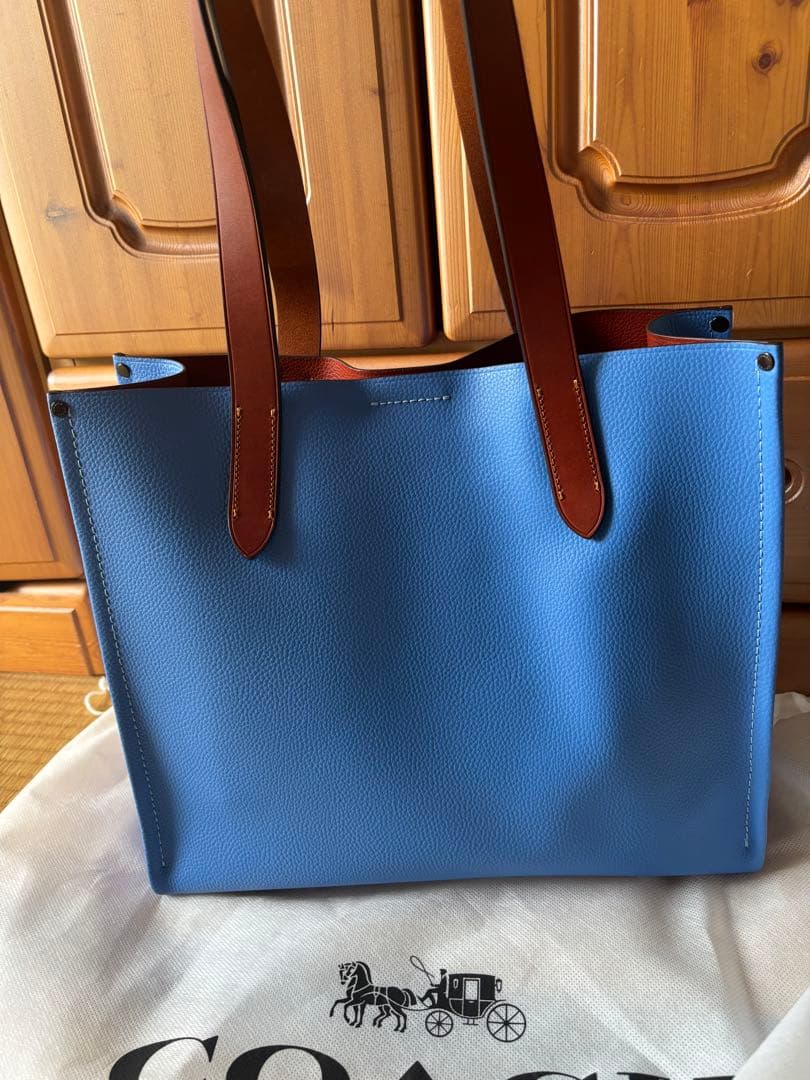 【新品】COACHコーチ リレー トート 34 ブルートートバッグ！女の子にも♪