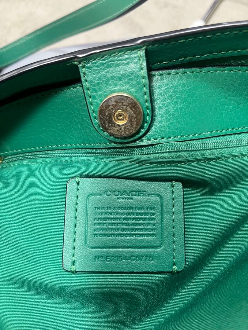 中古美品！COACH コーチ トートバッグ C5775 ロゴ ブルー系