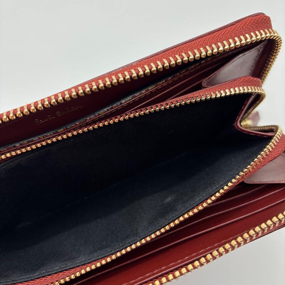 希少色✨️ポールスミス ラビット ラウンドファスナー長財布 レッド レザー 本革