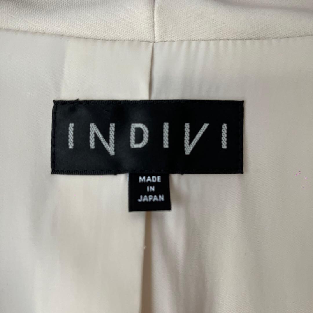 INDIVI インディヴィ ストレッチノーカラージャケット&テーパードパンツ