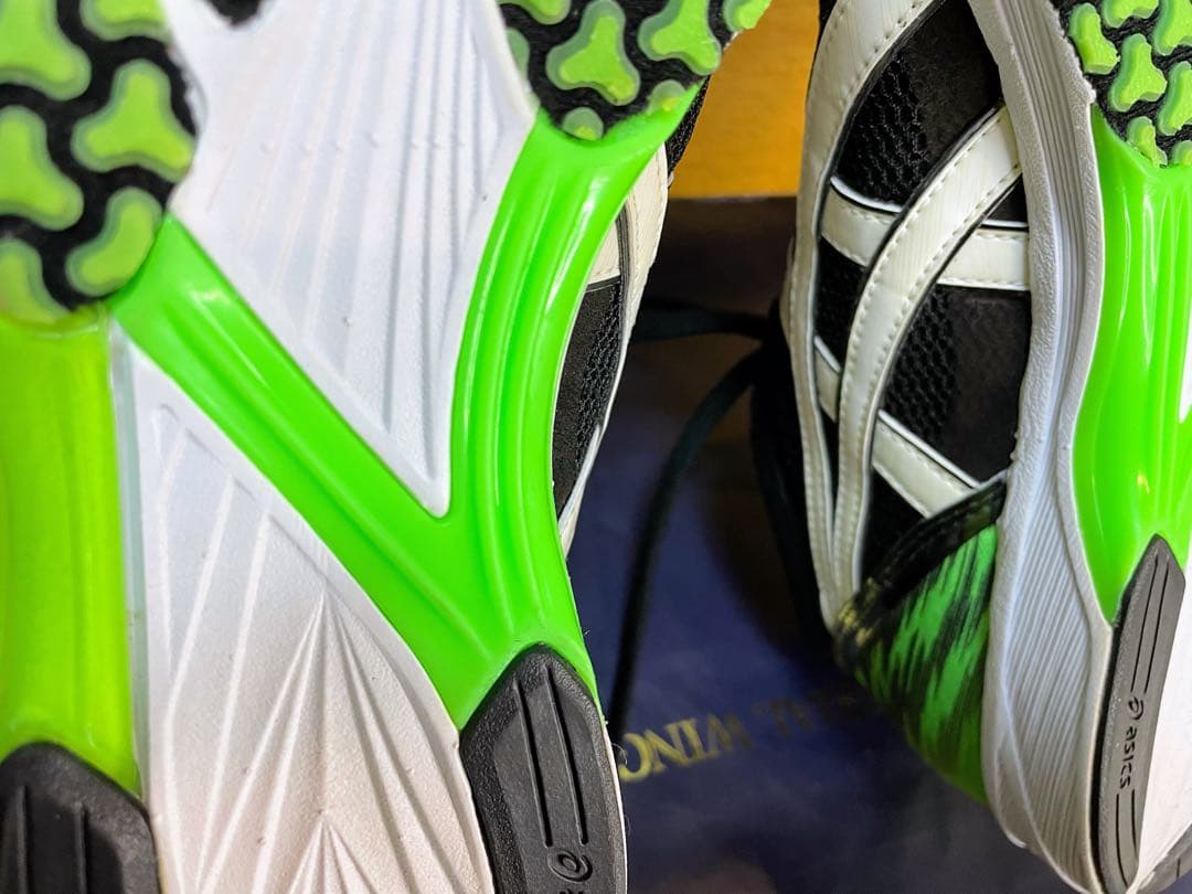 A美品アシックスターサージールランニングシューズ軽量ブラック×グリーン27