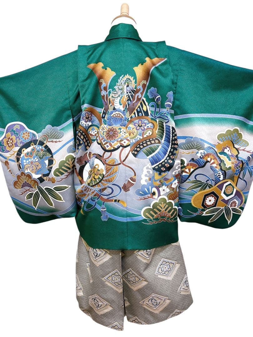 お買い得品♡七五三　5歳　男の子　セット　一式　緑　兜