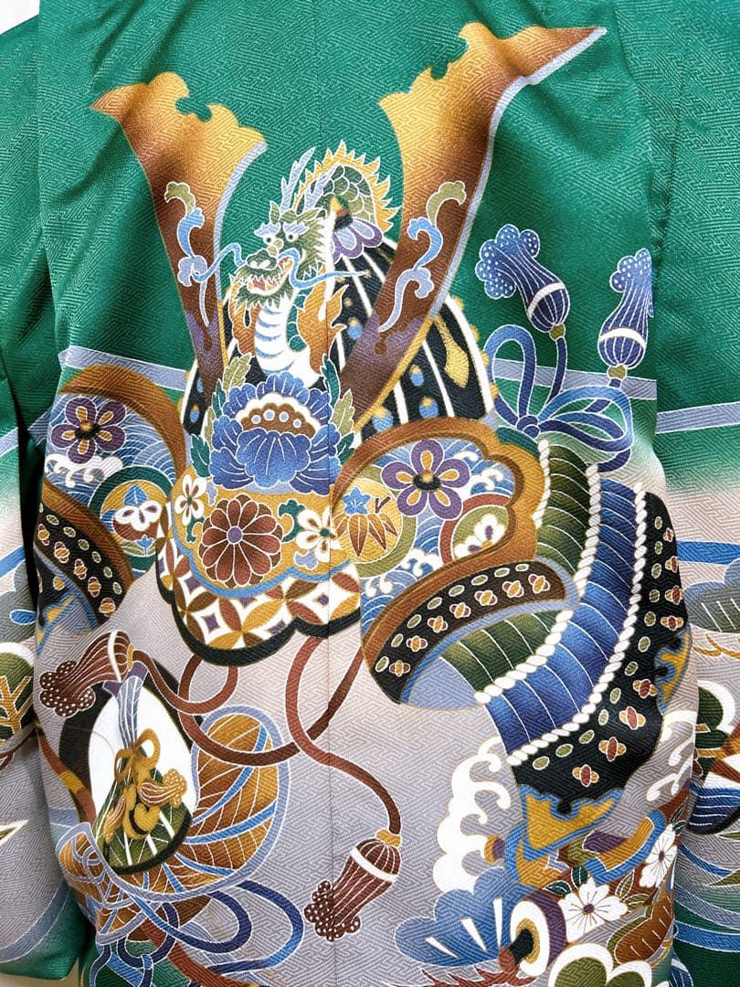 お買い得品♡七五三　5歳　男の子　セット　一式　緑　兜