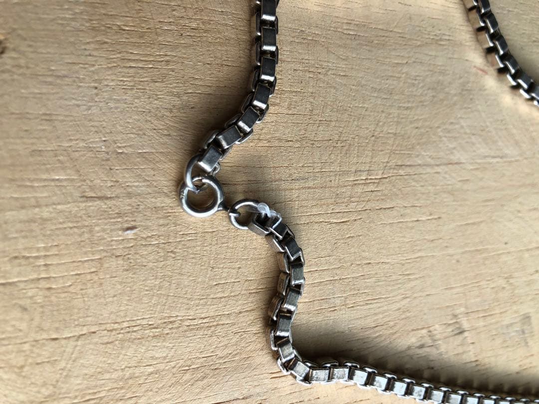 YUKIスクエアチェーンネックレス　シルバー９２５刻印有　 太　1本