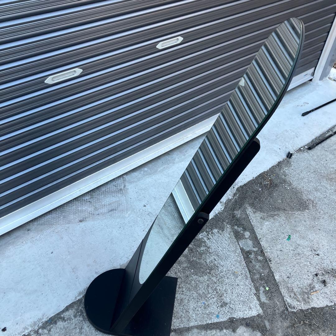 北欧レトロ 資生堂 木製フレーム 大型オーバルミラー 姿見 全身鏡スタンドミラー