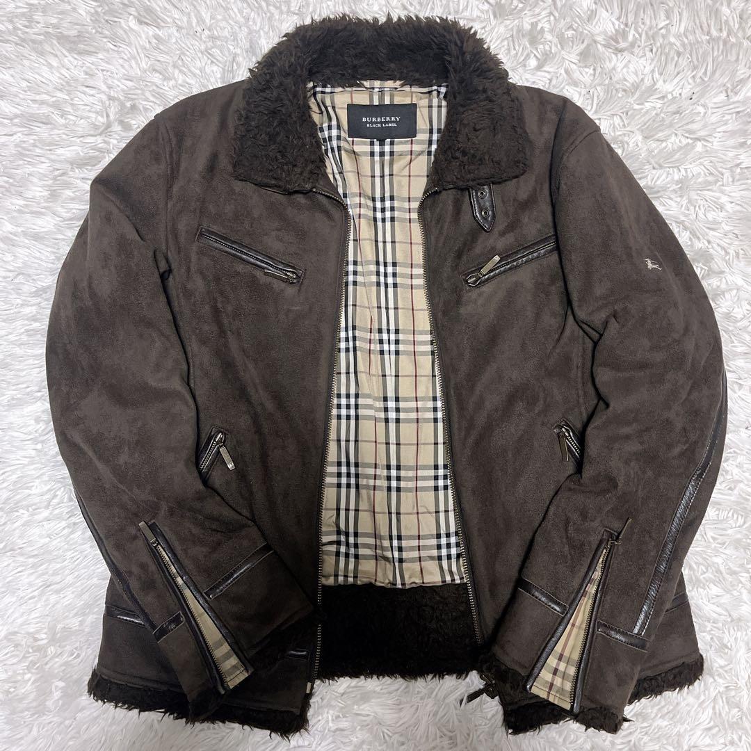 【美品】 BURBERRY BLACK LABEL ムートンジャケット ボア