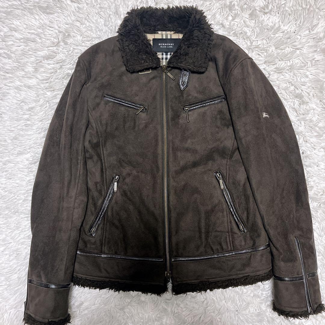 【美品】 BURBERRY BLACK LABEL ムートンジャケット ボア