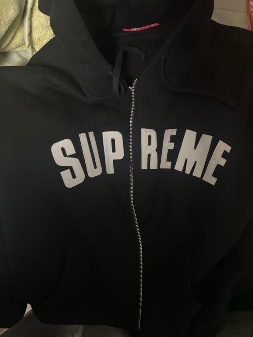 Supreme ブラック フルジップパーカー