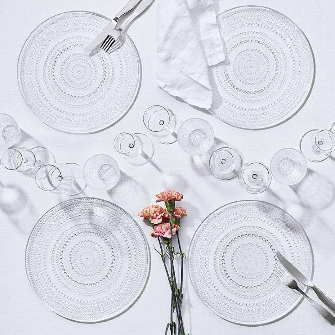 ほぼ新品【イッタラ】カステヘルミ プレート10cm 廃盤色グレー×4点
