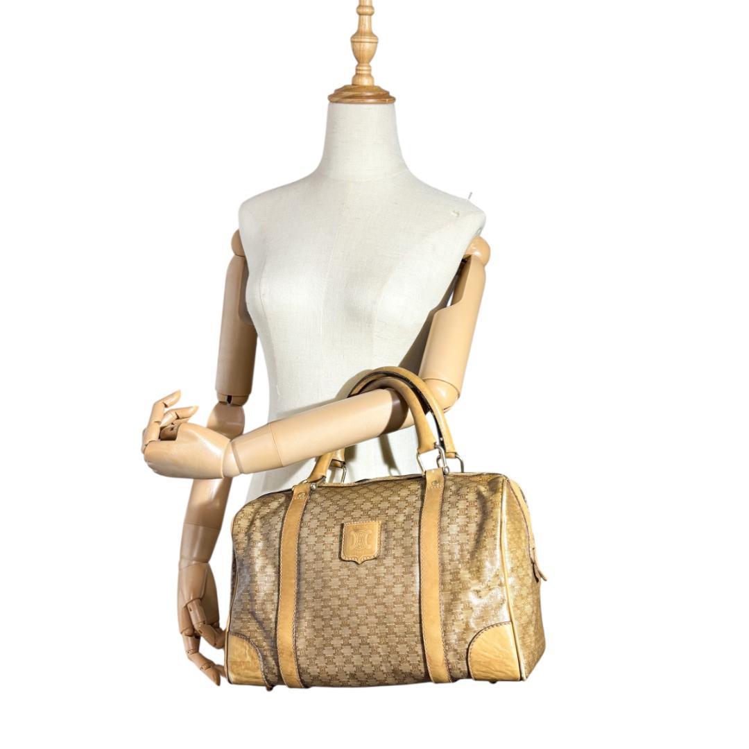 CELINE セリーヌ マカダム　レザー　ボストンバッグ　オールドセリーヌ