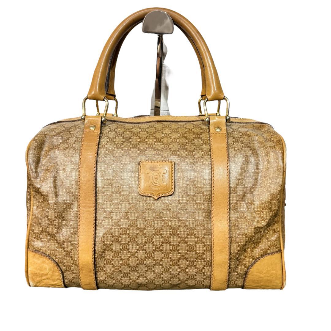 CELINE セリーヌ マカダム　レザー　ボストンバッグ　オールドセリーヌ