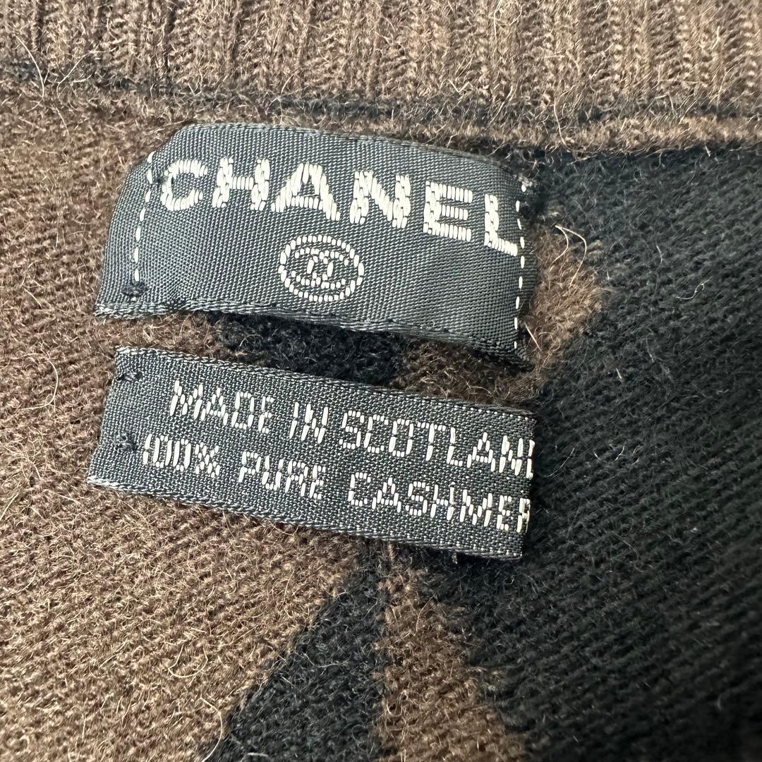 極美品 CHANEL VINTAGE カシミヤ100% バイカラー ニット ココ