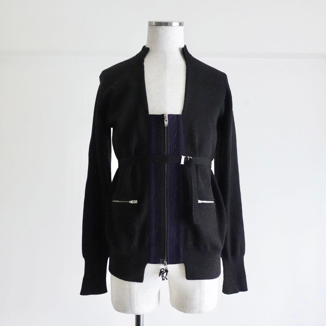 TOGA PULLA ウール　ベルテッドニットジャケット　ブラック　トーガプルラ