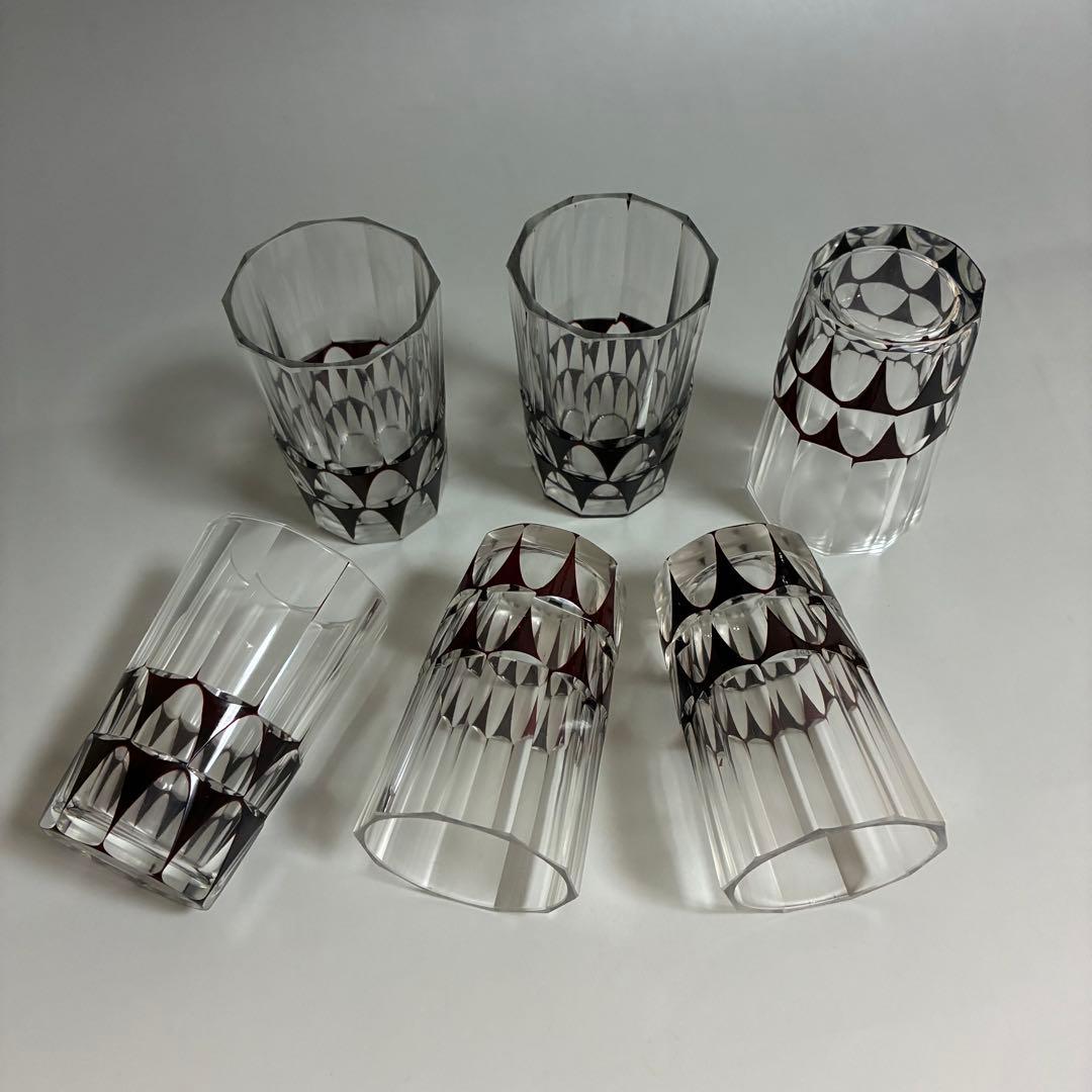 大正〜昭和初期　切子のコップ　アールデコ