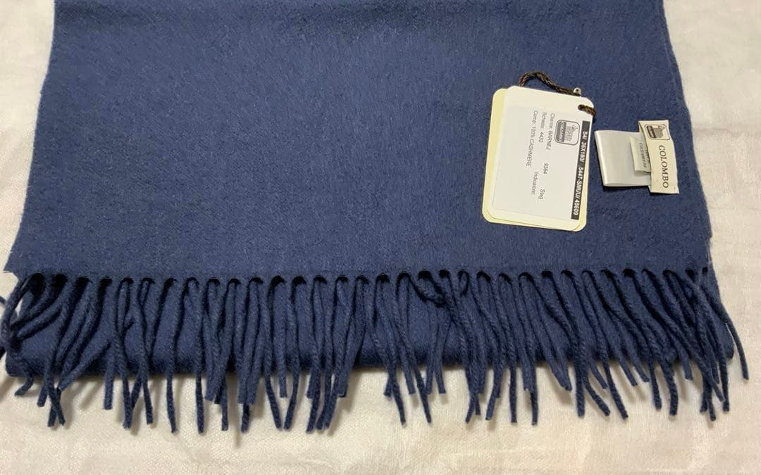 COLOMBO＜コロンボ＞ カシミヤスカーフ（36×180）　ブルーネイビー