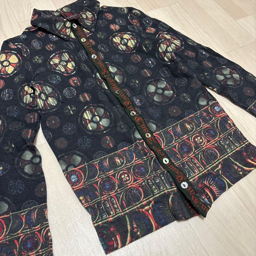 希少★Jean Paul GAULTIER★総柄★シャツ★伸縮★48★アート柄