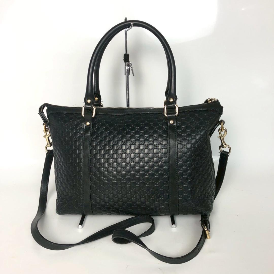 GUCCI グッチ マイクログッチシマ レザー 2WAYトートバッグ レディース