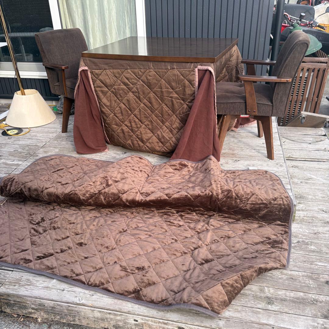 ①北欧レトロ 山善 回転式 天然木製椅子 アームチェア ダイニングチェア コタツ