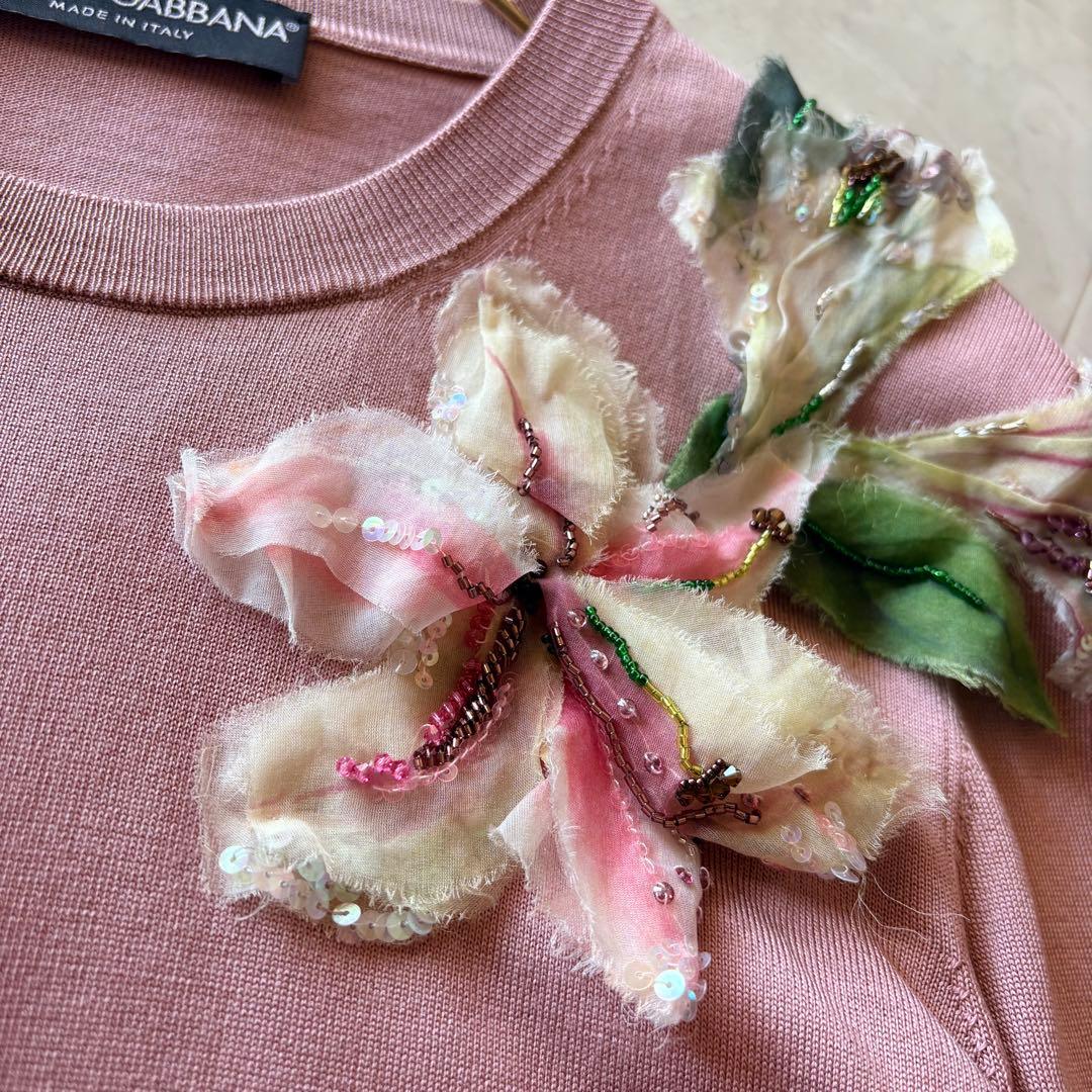 NO.5-144DOLCE&GABBANA イタリア製 花モチーフ　シルクニット