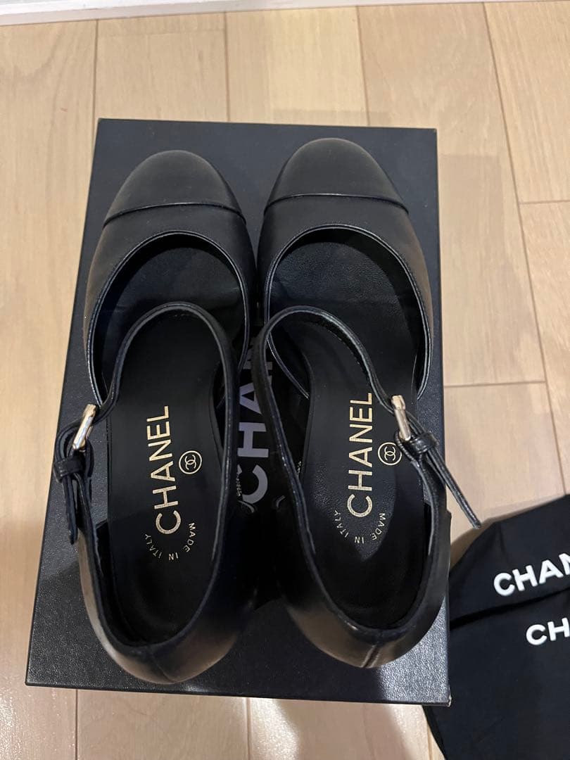 CHANEL 近年モデルパールココマーク　ストラップサンダル　パンプス　36