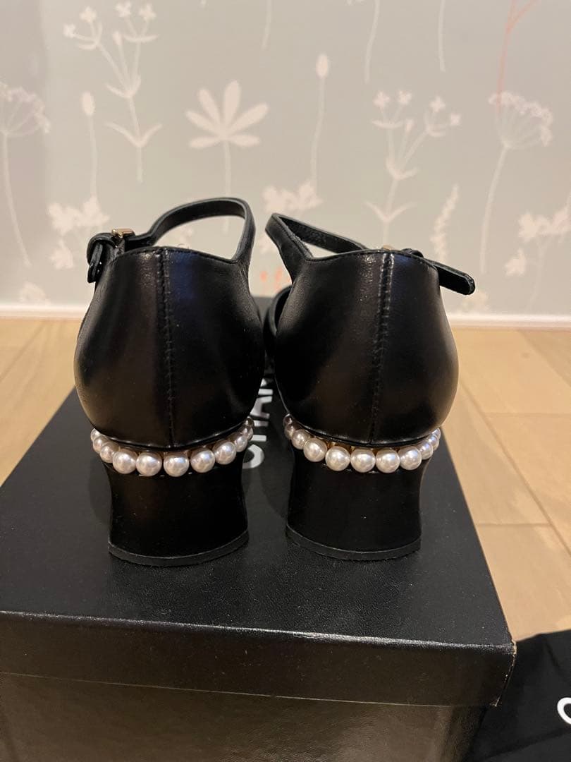 CHANEL 近年モデルパールココマーク　ストラップサンダル　パンプス　36