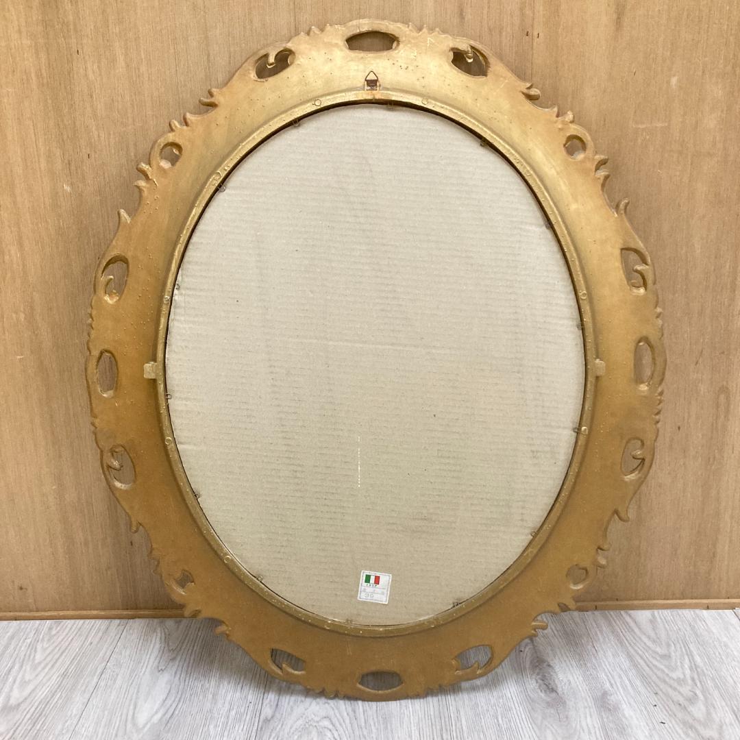 イタリア　アンティーク調　エレガント　彫刻　ウォールミラー　壁掛け　鏡