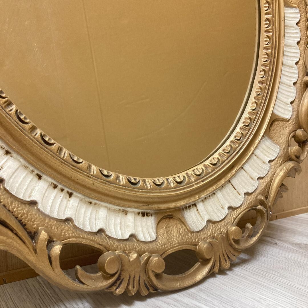 イタリア　アンティーク調　エレガント　彫刻　ウォールミラー　壁掛け　鏡