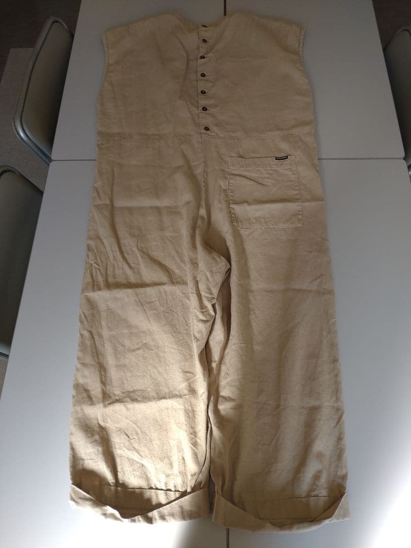 ネストローブ【UpcycleLino】オールインワン　サロペット　ベージュ