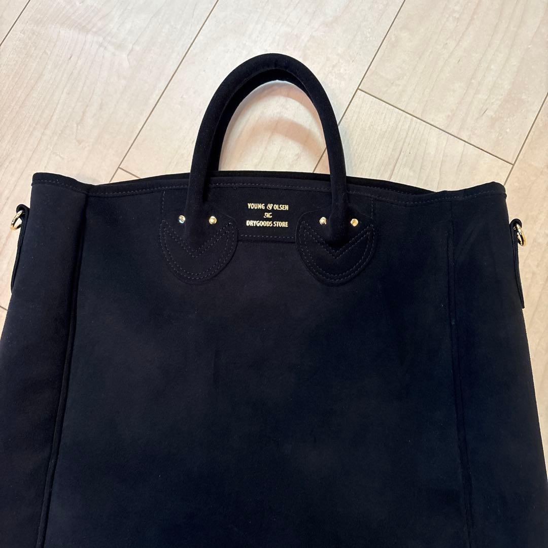 YOUNG&OLSEN トートバック　ブラック　スエード