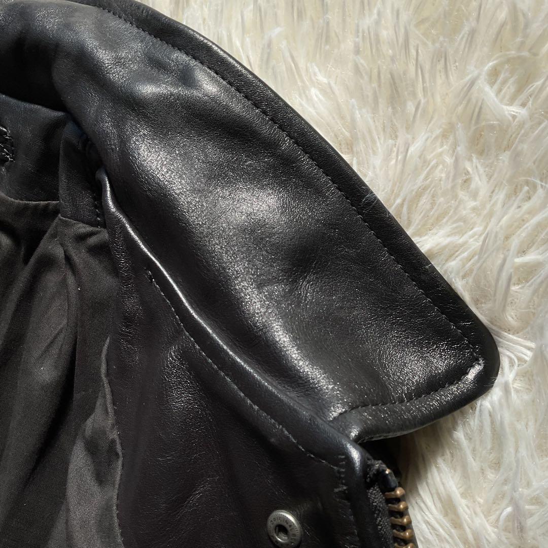 美品✨VANSON エンフィールド　レザージャケット　シングルライダース　46