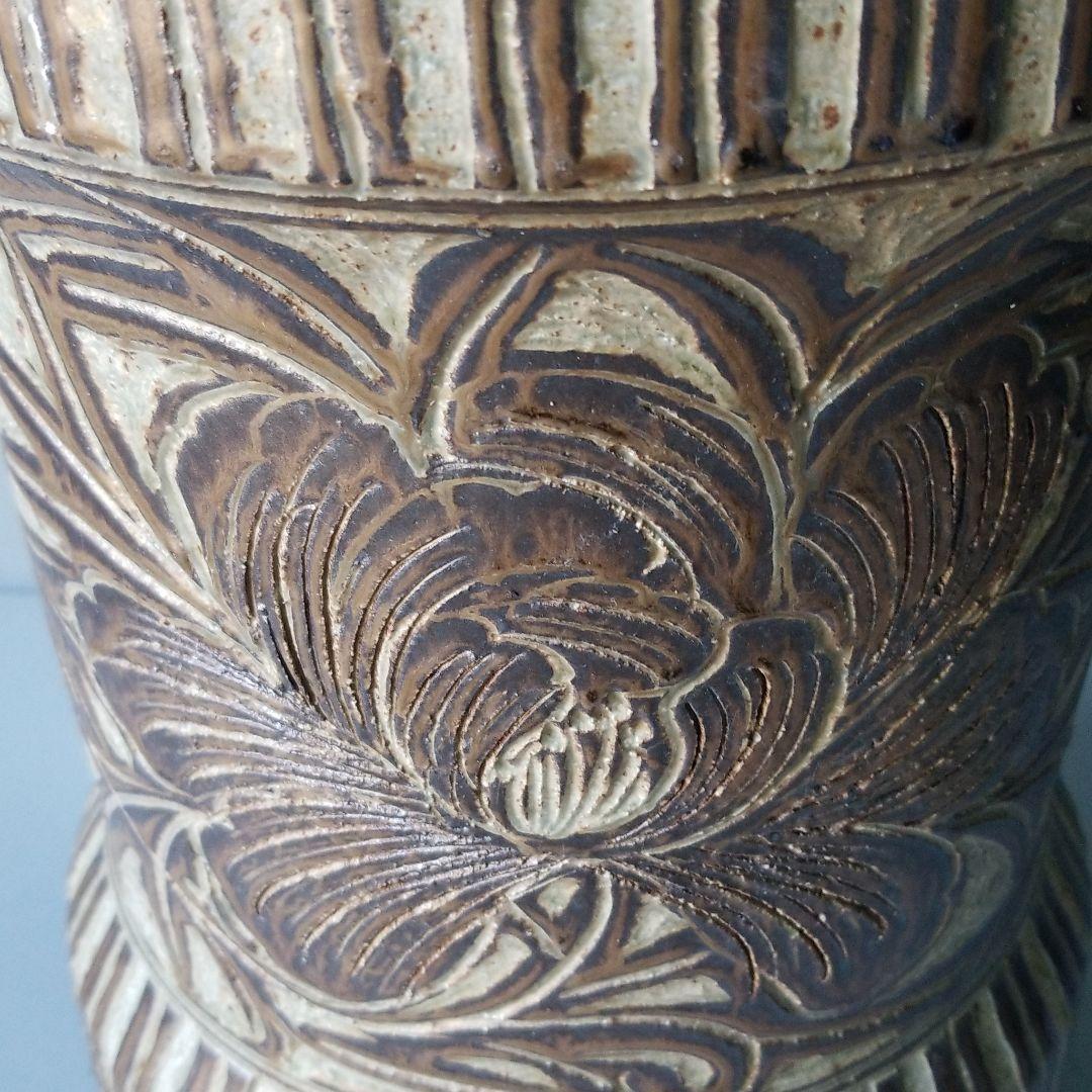 お値下げしました⤵信楽焼傘立て  芙蓉 高さ４６cm