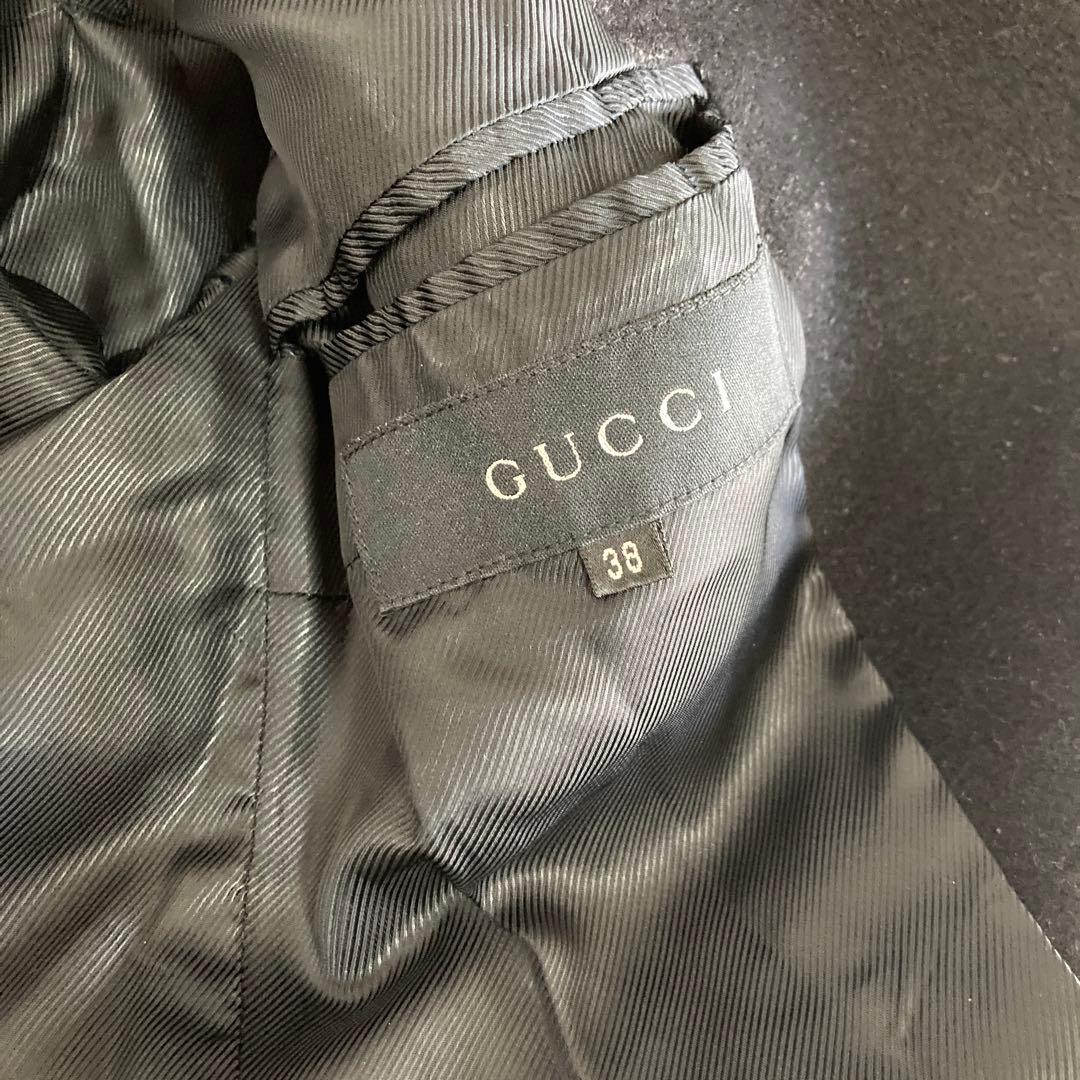 GUCCI ブラック ロングコート 38