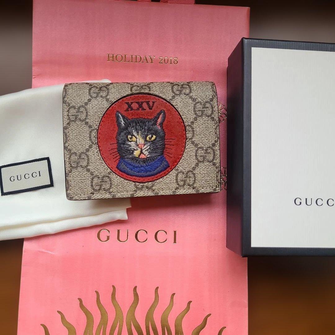 GUCCI グッチ　ミスティックキャット　二つ折り財布 猫