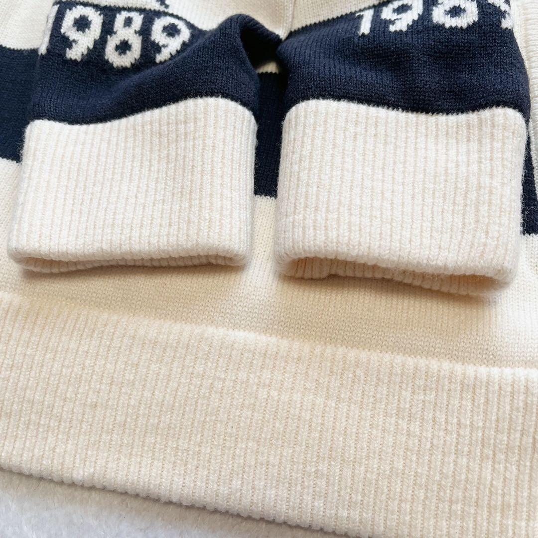 極美品　パーリーゲイツ　近年　蓄熱裏地　防風　スニード　ニット　ボーダー　スター