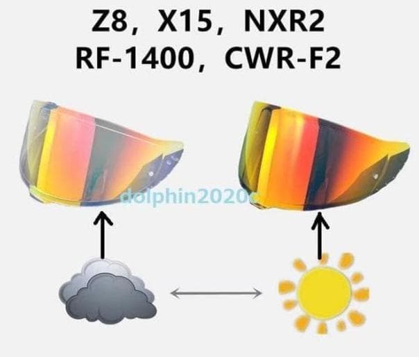 SHOEI X-15 / Z-8 対応 CWR-F2 調光レッドシールド 交換用