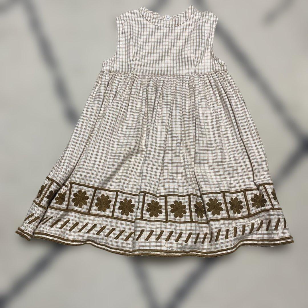 Apolina ギンガムチェック ワンピース 7-9Y