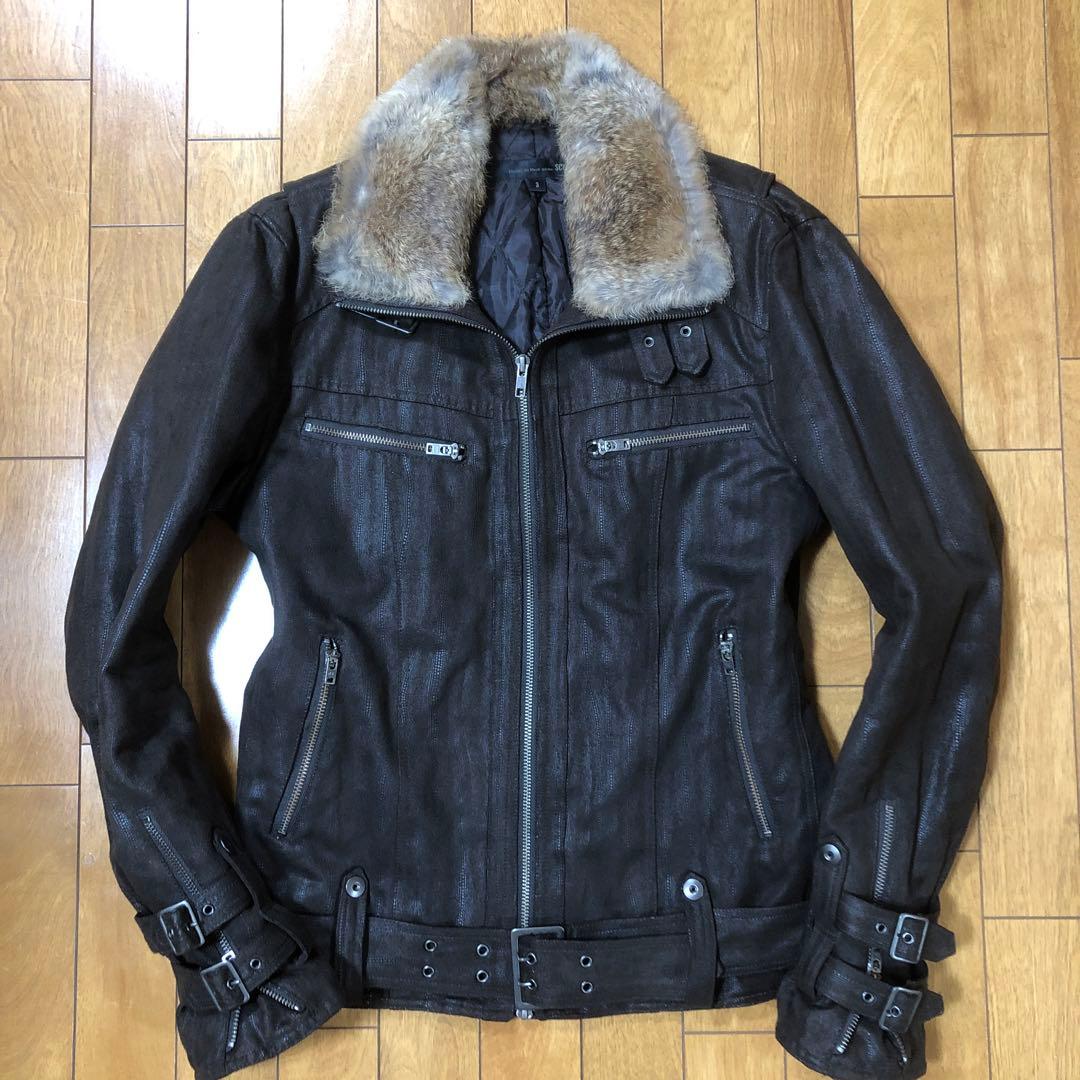 ♠️SCHLUSSEL♠️フェイクスエードライダースジャケット⭐️裏地中綿キルティング