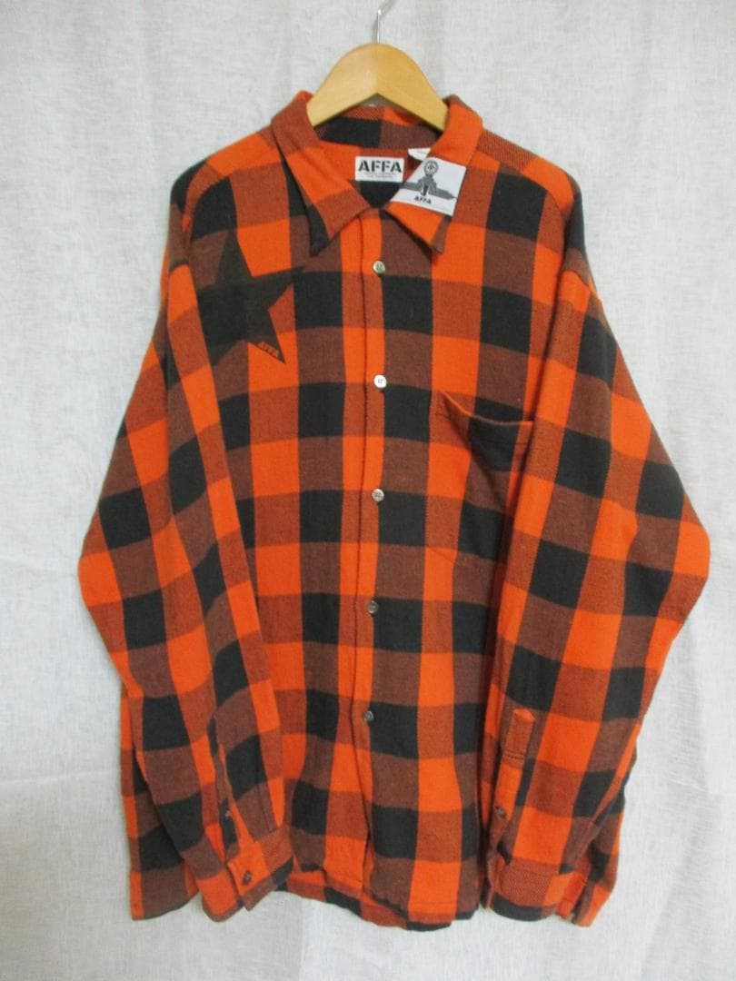 AFFA 思想家 ネルシャツ マルクス オレンジ×ブラック ｌサイズ 激レア