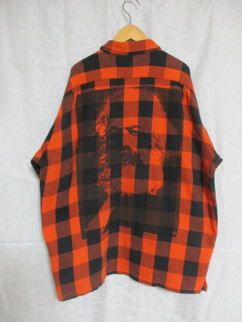 AFFA 思想家 ネルシャツ マルクス オレンジ×ブラック ｌサイズ 激レア