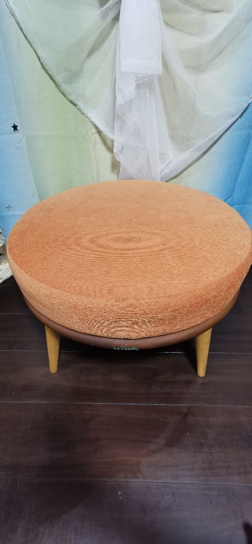 柏木工　KASHIWA　シビル　ラウンド　オットマン オレンジ色　CLS64K