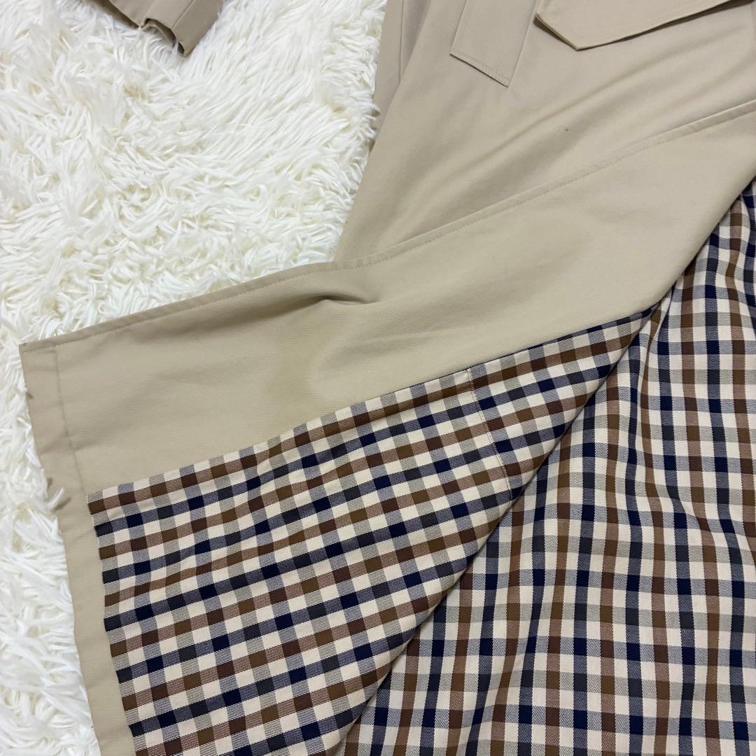 (美品)Aquascutum　トレンチコート　イングランド製　ベルト付　ベージュ