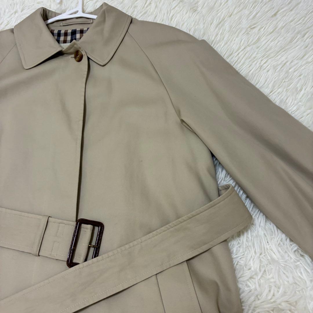 (美品)Aquascutum　トレンチコート　イングランド製　ベルト付　ベージュ