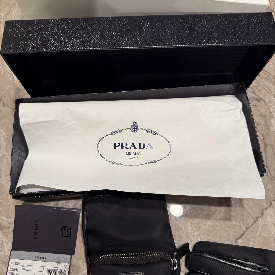 【新品・未使用】PRADA プラダ リナイロン×レザー 手袋 グローブ 8.5