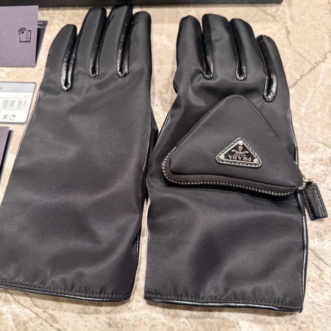 【新品・未使用】PRADA プラダ リナイロン×レザー 手袋 グローブ 8.5
