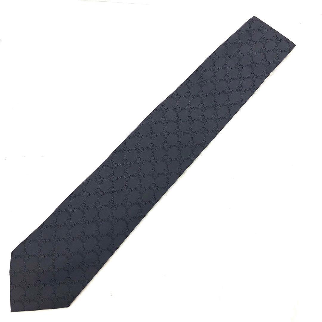 M05/018 GUCCI グッチ シルクジャガードネクタイ GG柄