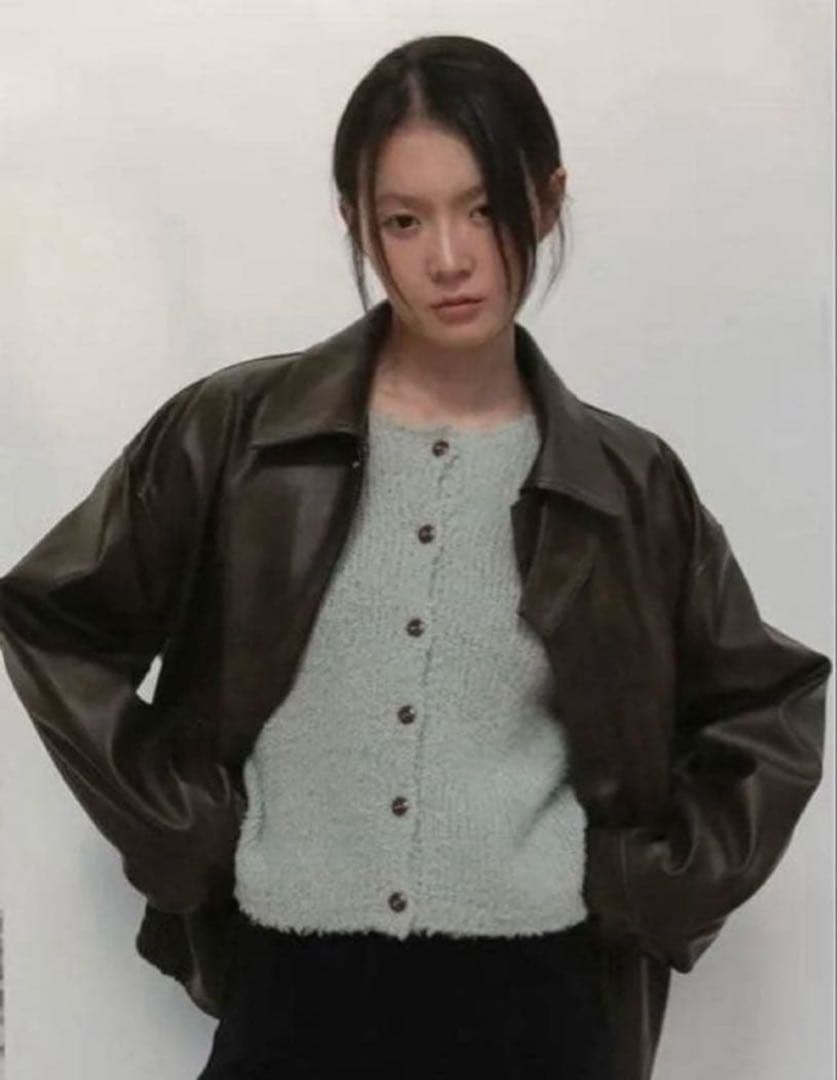 ジャケット・アウター OHOTORO balmacaan leather jacket brown