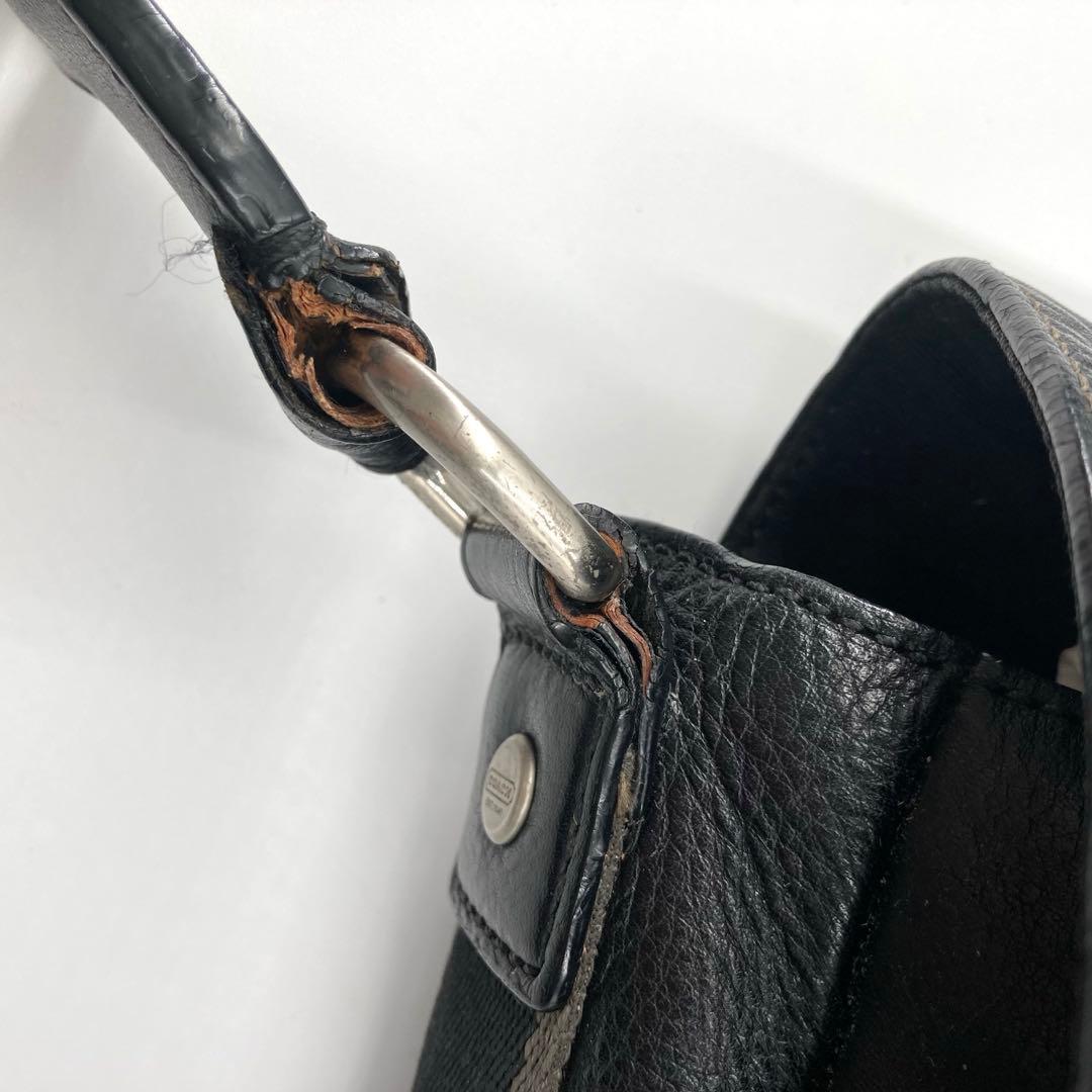 美品✨COACH コーチ メッセンジャーバッグ ヘリテージ レザー フラップ 黒