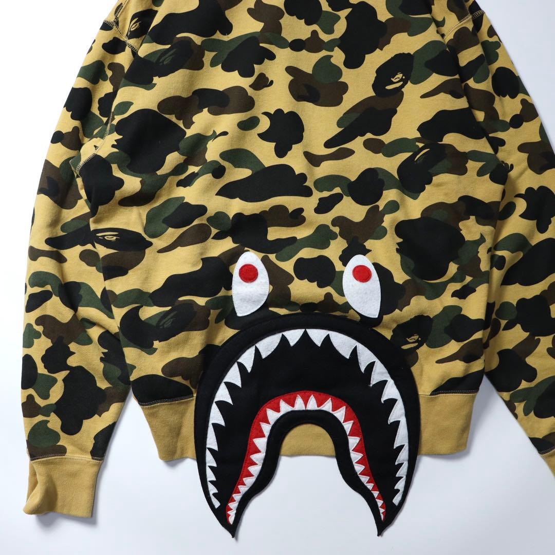 レア　A BATHING APE エイプ　1st カモ シャーク パーカー