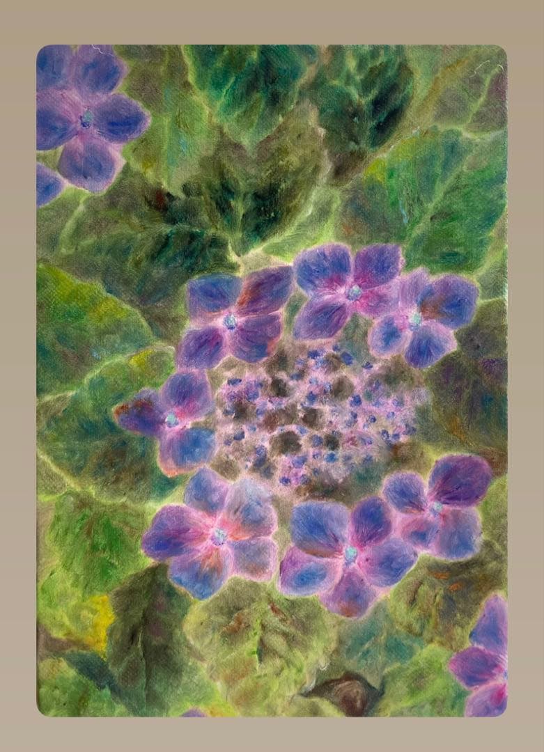 「紫陽花の絵」※原画※真作※直筆サイン入り※額無し