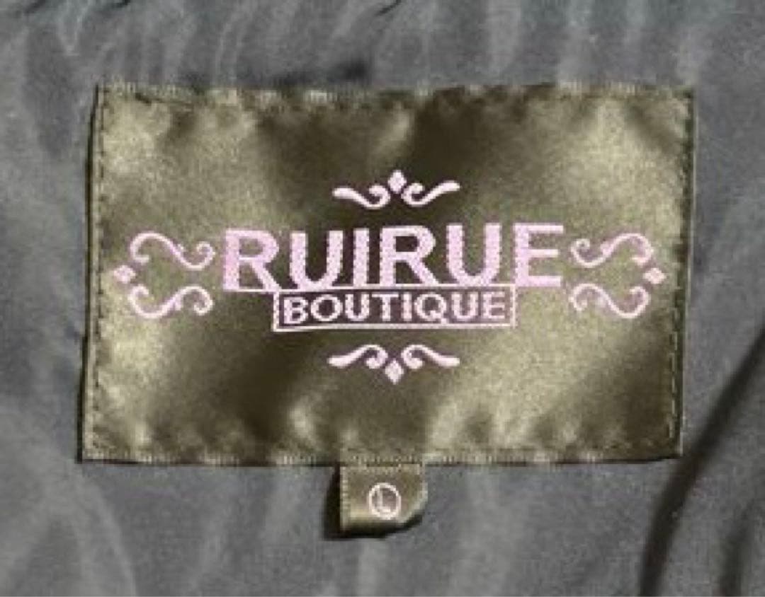 RUIRUE BOUTIQUE ラビットファーフードショートダウンジャケット